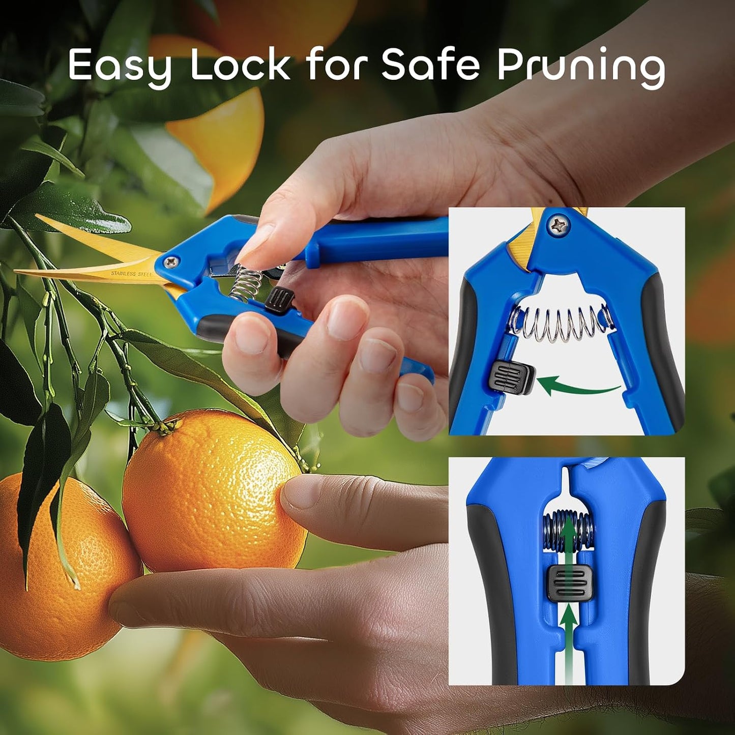 3 Packs 6.5 Inch Pruning Shears Gardening Hand Pruning Snips Gardening Scissors with Straight Stainless Steel Precision Blades