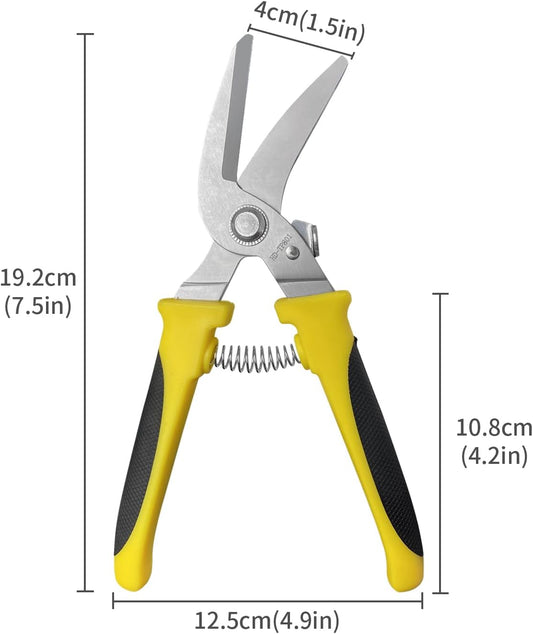 BOOSDEN Household Shears, Metal Sheet Cutters,Sharp Wire Cutters,Tin Snips Cut Tin,Metal Cutter,8 inch Pruning scissors Garden Scissors with Stainless Steel Blades