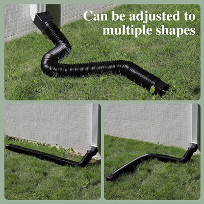Gutterlix 2 Pack Flexible Gutter Downspout Extensions Extendable from 21" to 67", Downspout Extender Comes with Adapters, Thickened Down spout Drain Extension for Rainwater Drainage(Brown)