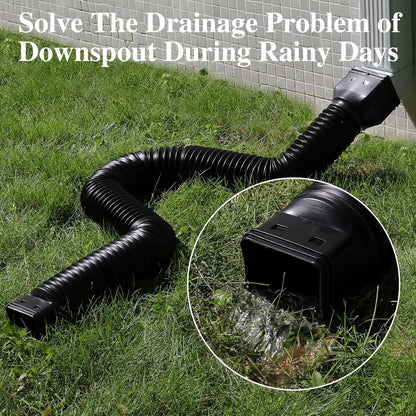 Gutterlix 2 Pack Flexible Gutter Downspout Extensions Extendable from 21" to 67", Downspout Extender Comes with Adapters, Thickened Down spout Drain Extension for Rainwater Drainage(Brown)
