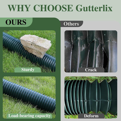 Gutterlix 2 Pack Flexible Gutter Downspout Extensions Extendable from 21" to 67", Downspout Extender Comes with Adapters, Thickened Down spout Drain Extension for Rainwater Drainage(Brown)