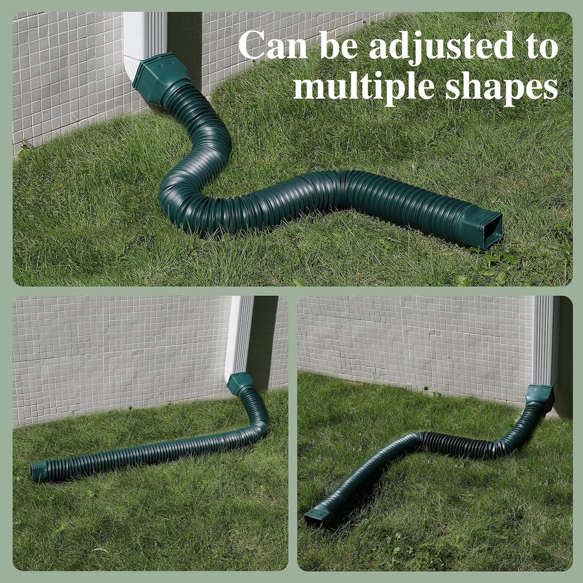 Gutterlix 2 Pack Flexible Gutter Downspout Extensions Extendable from 21" to 67", Downspout Extender Comes with Adapters, Thickened Down spout Drain Extension for Rainwater Drainage(Brown)