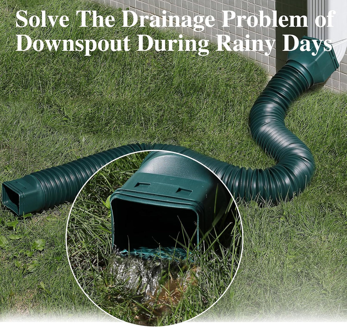 Gutterlix 2 Pack Flexible Gutter Downspout Extensions Extendable from 21" to 67", Downspout Extender Comes with Adapters, Thickened Down spout Drain Extension for Rainwater Drainage(Brown)