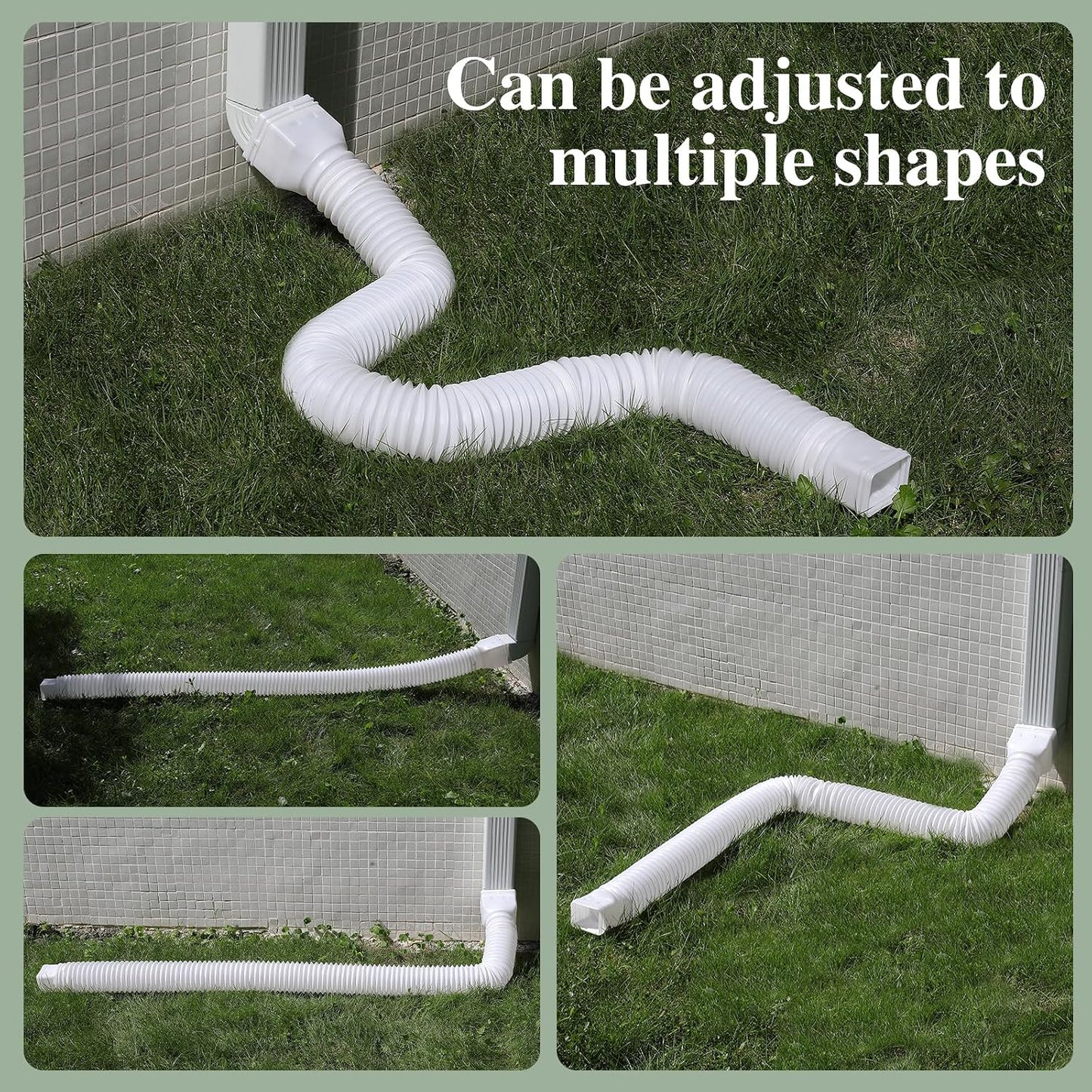 Gutterlix 2 Pack Flexible Gutter Downspout Extensions Extendable from 21" to 67", Downspout Extender Comes with Adapters, Thickened Down spout Drain Extension for Rainwater Drainage(Brown)