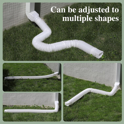 Gutterlix 2 Pack Flexible Gutter Downspout Extensions Extendable from 21" to 67", Downspout Extender Comes with Adapters, Thickened Down spout Drain Extension for Rainwater Drainage(Brown)
