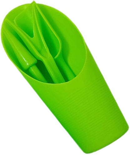 Garden Tool Set with Transplanter Scoop Bucket Shovel and Hole Punch for Succulent and Greenhouse Planting Four Piece Plastic Kit for Transplanting and Potting Tasks(Green)