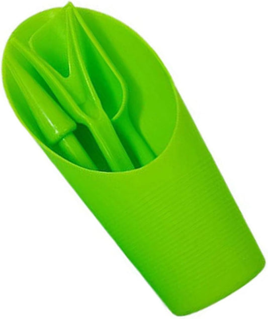Garden Tool Set with Transplanter Scoop Bucket Shovel and Hole Punch for Succulent and Greenhouse Planting Four Piece Plastic Kit for Transplanting and Potting Tasks(Green)