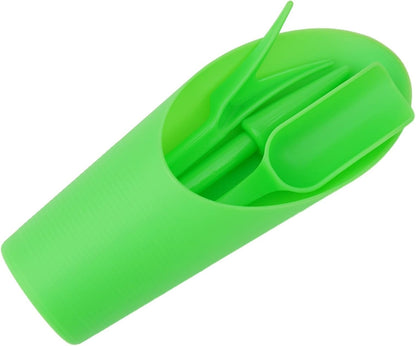 Garden Tool Set with Transplanter Scoop Bucket Shovel and Hole Punch for Succulent and Greenhouse Planting Four Piece Plastic Kit for Transplanting and Potting Tasks(Green)