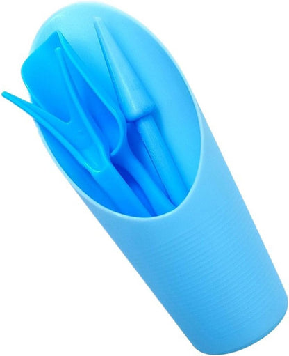 Garden Tool Set with Transplanter Scoop Bucket Shovel and Hole Punch for Succulent and Greenhouse Planting Four Piece Plastic Kit for Transplanting and Potting Tasks(Green)
