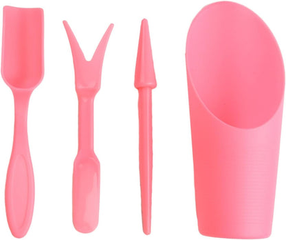 Garden Tool Set with Transplanter Scoop Bucket Shovel and Hole Punch for Succulent and Greenhouse Planting Four Piece Plastic Kit for Transplanting and Potting Tasks(Green)