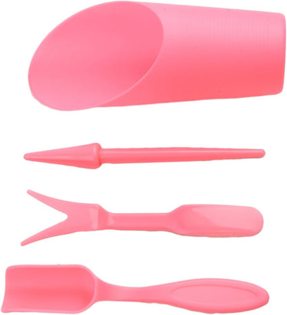 Garden Tool Set with Transplanter Scoop Bucket Shovel and Hole Punch for Succulent and Greenhouse Planting Four Piece Plastic Kit for Transplanting and Potting Tasks(Green)