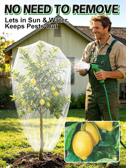 6pcs 2.6ft x 3.3ft Insect Bird Netting for Garden - Ultra-Fine Blueberry Bush Netting Cover with Drawstring for Garden Protection Flower Tomato, Plant Protectors from Animals