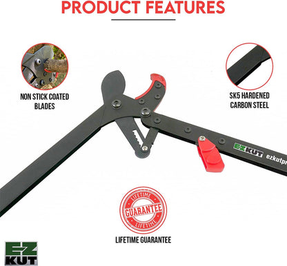 BranchCutter Anvil Loppers. Ratcheting Tree Cutter - Sub Compact Lightweight Packable Loppers best Tree Branch Cutter - Yard Tools Since 1988