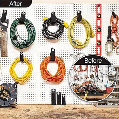 12 Pack Heavy Duty Storage Straps, 13 Inch Extension Cord Holders & Cable Organizer with Rust-Resistant Grommet, Heavy Duty Cable Straps for Garage, Camping, RV, Home Organization