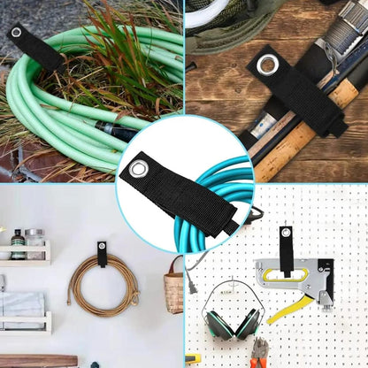 12 Pack Heavy Duty Storage Straps, 13 Inch Extension Cord Holders & Cable Organizer with Rust-Resistant Grommet, Heavy Duty Cable Straps for Garage, Camping, RV, Home Organization