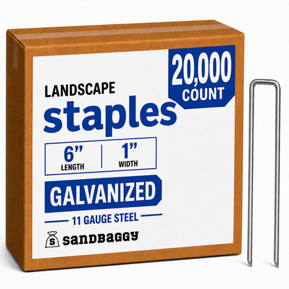 200-Count Rust-Free 6-Inch Landscape Staples (11 Gauge Steel) - Galvanized SOD Garden Stakes Pin ~ Trusted by Farmers & Contractors Across the USA