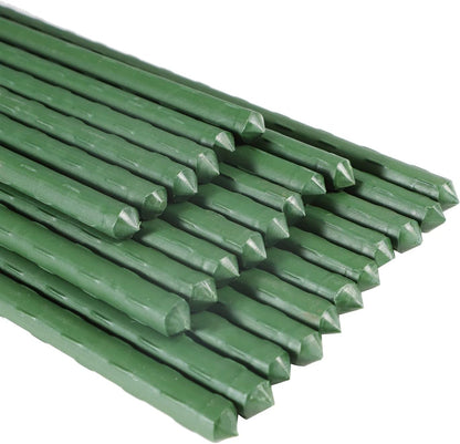 Garden Stakes, 57 Inch (Approx 5Ft) Steel Plant Tomato Stakes, 25 Pack