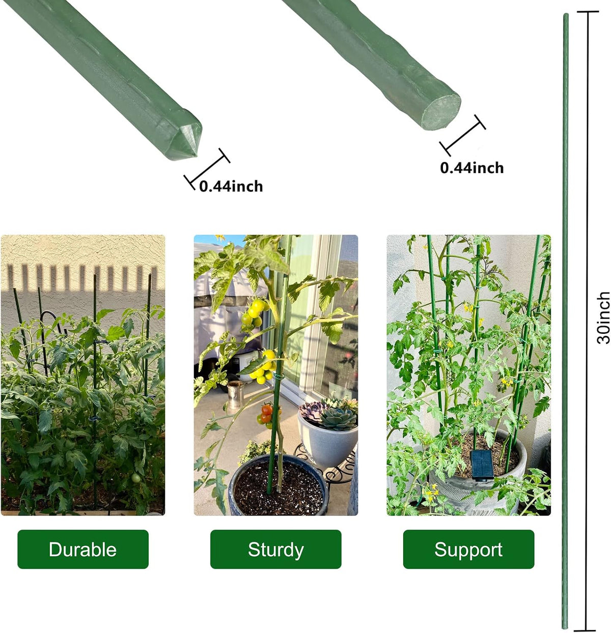 Garden Stakes, 57 Inch (Approx 5Ft) Steel Plant Tomato Stakes, 25 Pack