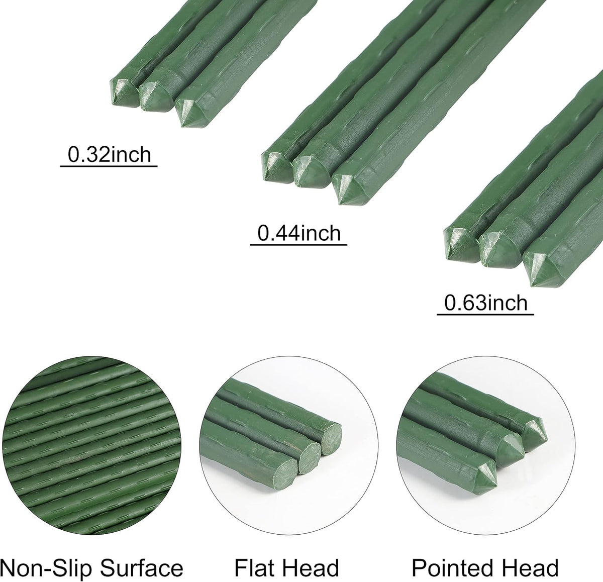 Garden Stakes, 57 Inch (Approx 5Ft) Steel Plant Tomato Stakes, 25 Pack