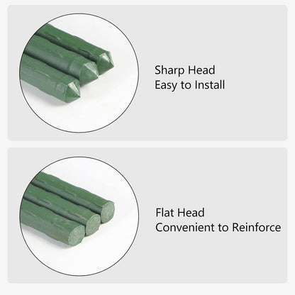 Garden Stakes, 57 Inch (Approx 5Ft) Steel Plant Tomato Stakes, 25 Pack