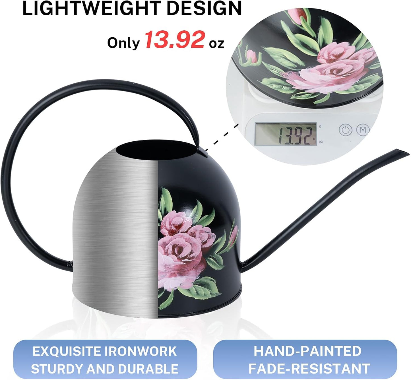 Metal Small Watering Can for Indoor Outdoor Plants, Pretty Water Cans