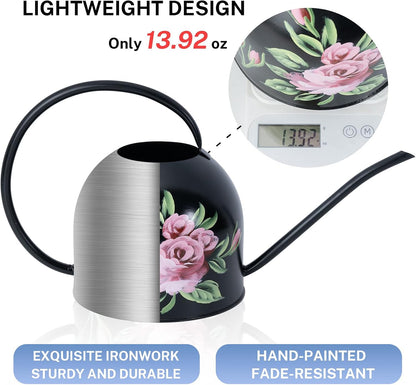 Metal Small Watering Can for Indoor Outdoor Plants, Pretty Water Cans