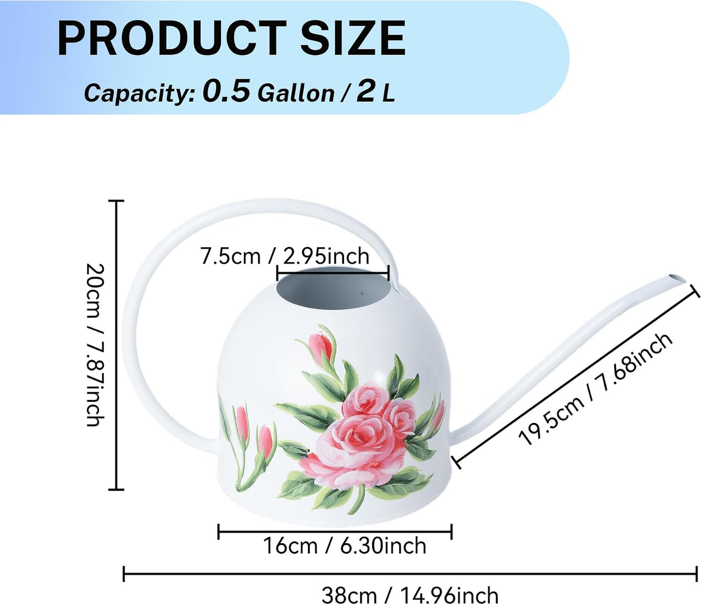Metal Small Watering Can for Indoor Outdoor Plants, Pretty Water Cans
