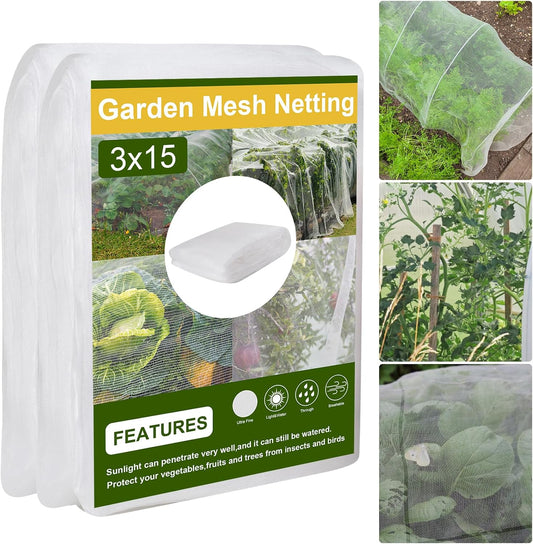 10 x 50FT Garden Netting, Plant Covers Durable Ultra Fine Mesh Protection, Garden Plant Row Cover, Raised Bed Barrier Screen Protection Net Cover for Plant Vegetable Fruit Flower
