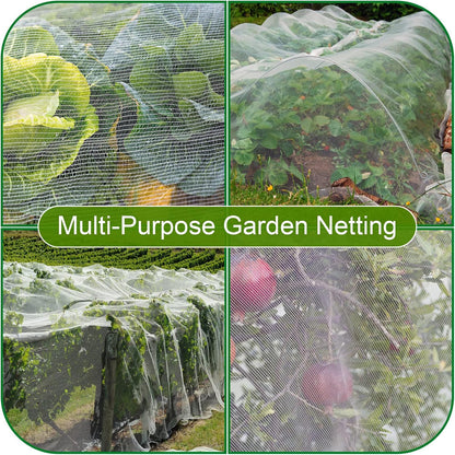10 x 50FT Garden Netting, Plant Covers Durable Ultra Fine Mesh Protection, Garden Plant Row Cover, Raised Bed Barrier Screen Protection Net Cover for Plant Vegetable Fruit Flower