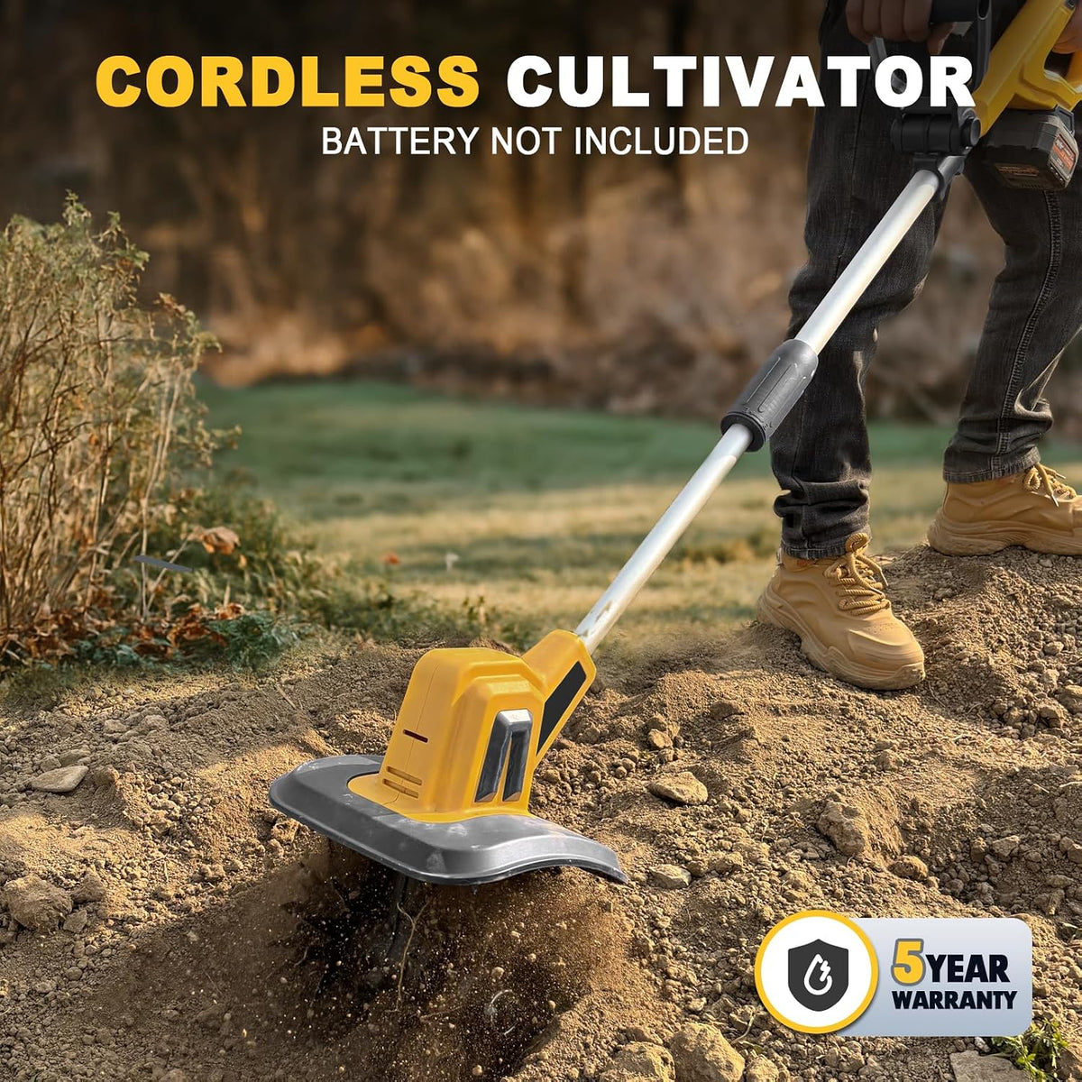 Cordless Garden Tiller Cultivator Compatible with Dewalt 20V Max Battery