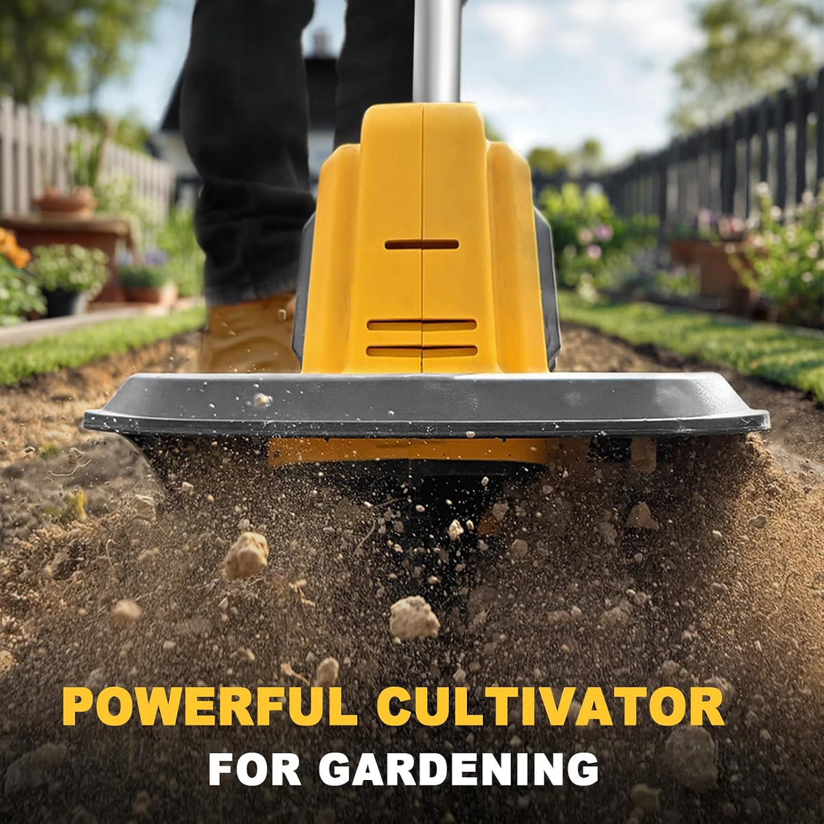 Cordless Garden Tiller Cultivator Compatible with Dewalt 20V Max Battery