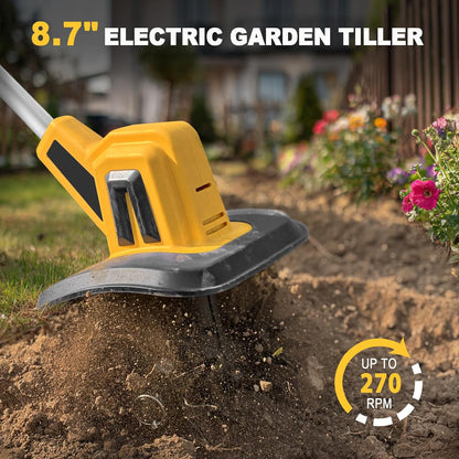 Cordless Garden Tiller Cultivator Compatible with Dewalt 20V Max Battery