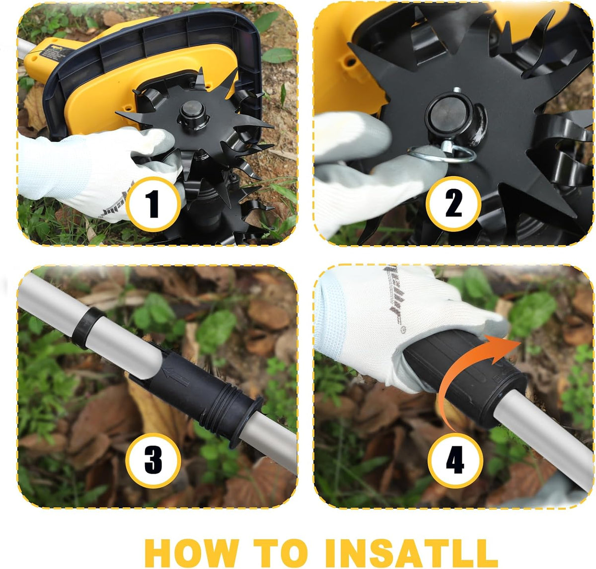 Cordless Garden Tiller Cultivator Compatible with Dewalt 20V Max Battery