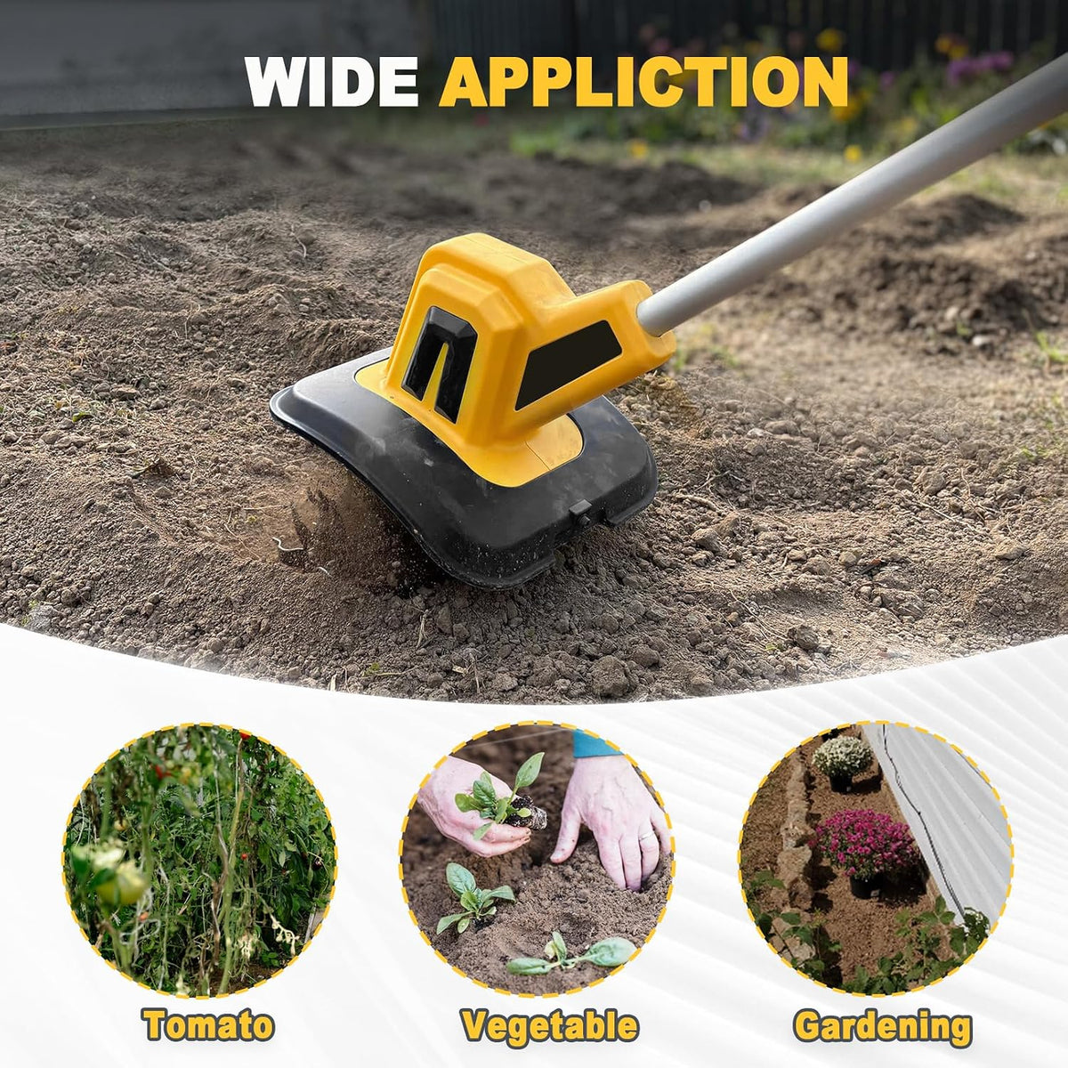 Cordless Garden Tiller Cultivator Compatible with Dewalt 20V Max Battery
