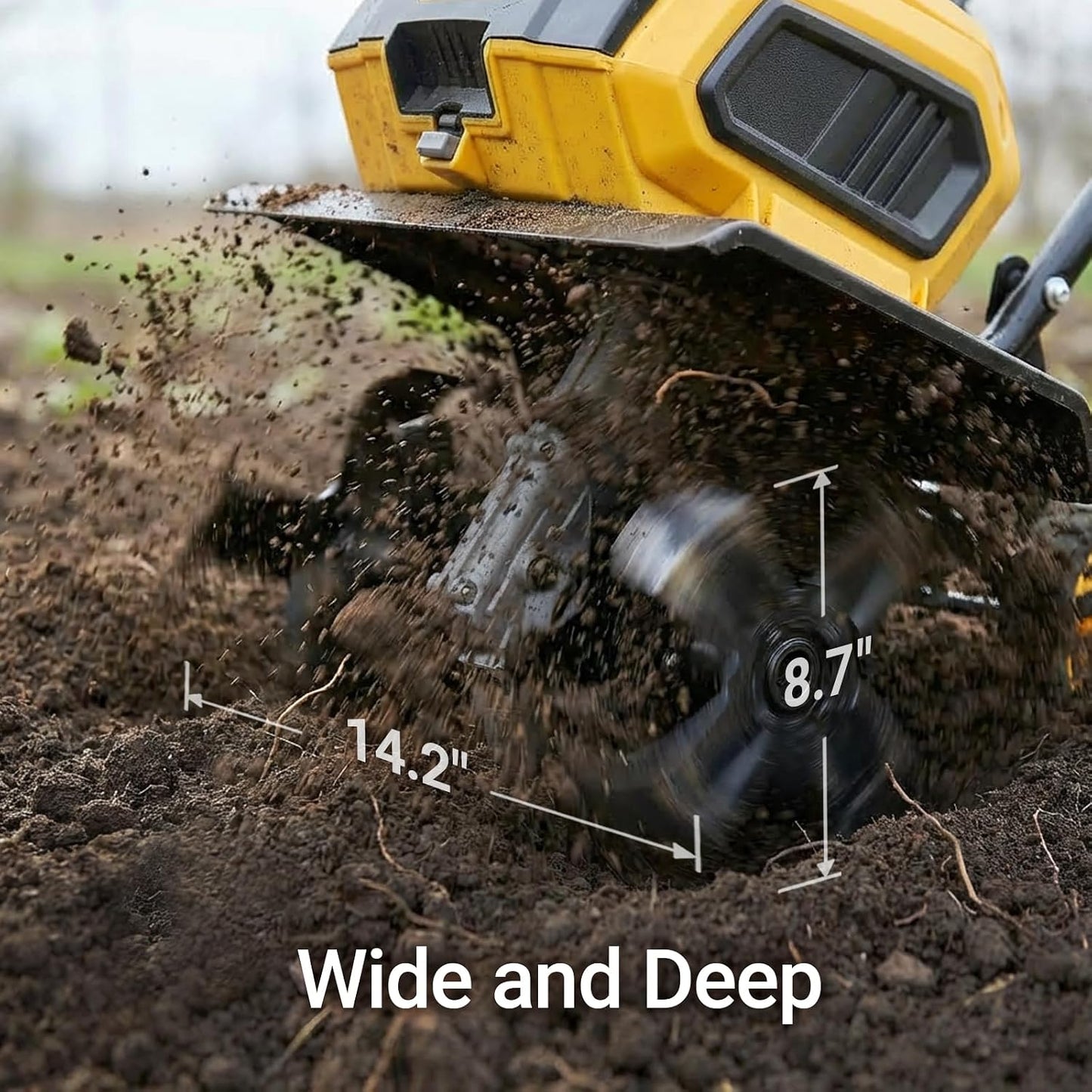 Cordless Garden Tiller Cultivator Compatible with Dewalt 20V Max Battery