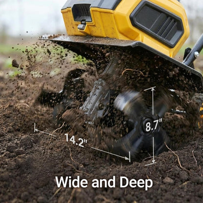Cordless Garden Tiller Cultivator Compatible with Dewalt 20V Max Battery