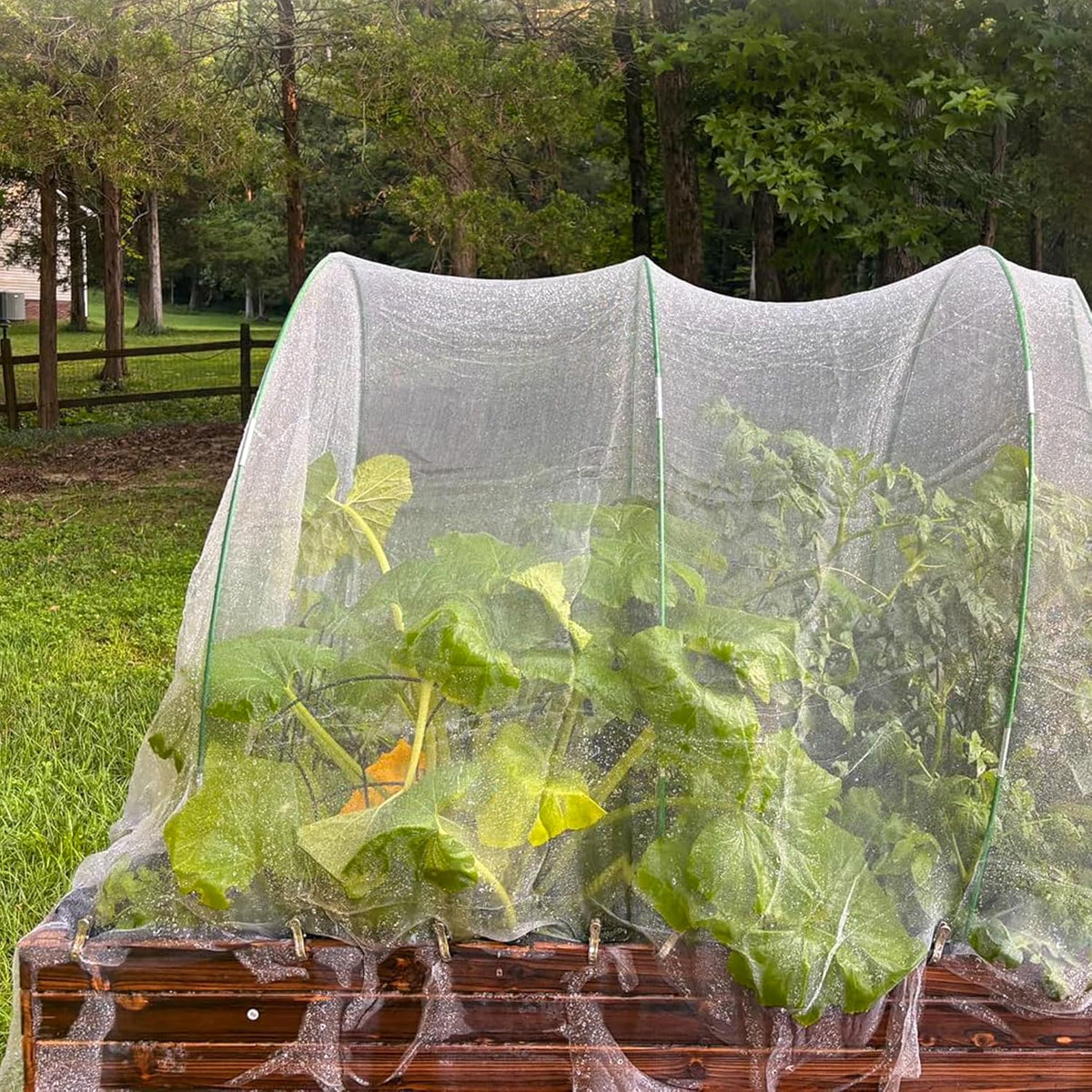 Garden Hoops and Netting Bundle kit, 40pcs Row Cover Hoops with 10x33ft Fine Mesh Netting
