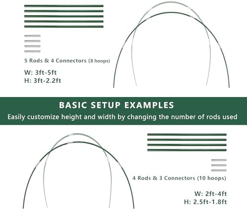 Garden Hoops and Netting Bundle kit, 40pcs Row Cover Hoops with 10x33ft Fine Mesh Netting