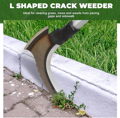 2 Pack 47 Inch Long Weed Puller Tool Set with Long Stand up Metal Handle, Weed Puller Hand Tool Manganese Steel Double Scythe, Hand Weeder for Garden Planting Weeding(Scythe,Large)