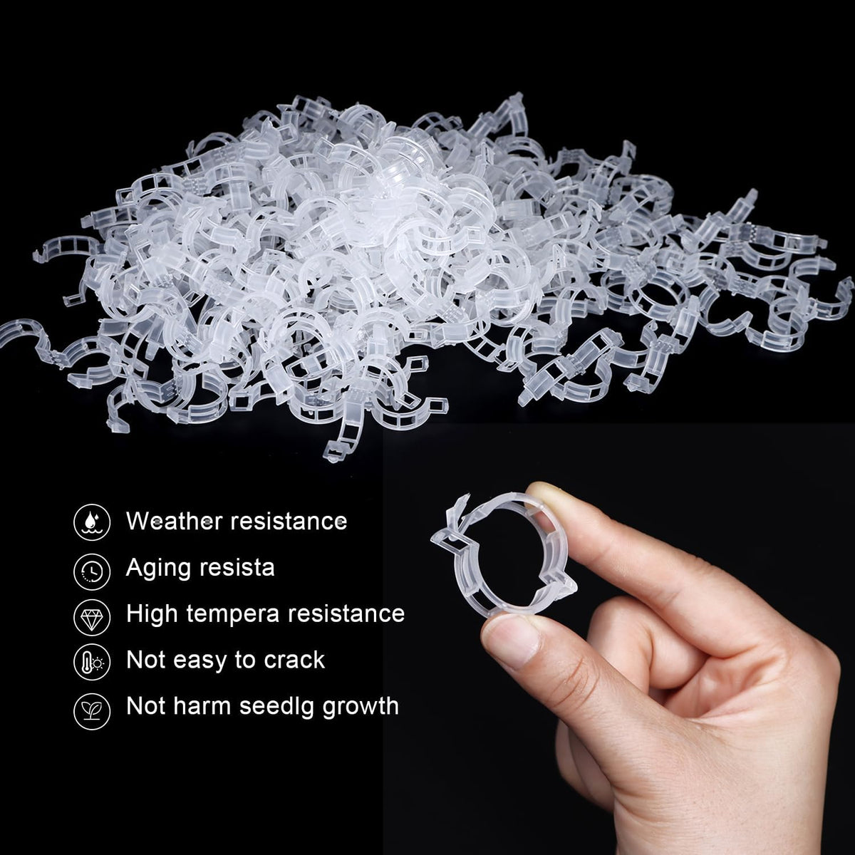 120Pcs Plant Support Clips, Plastic Trellis Plant Support Clips for Support