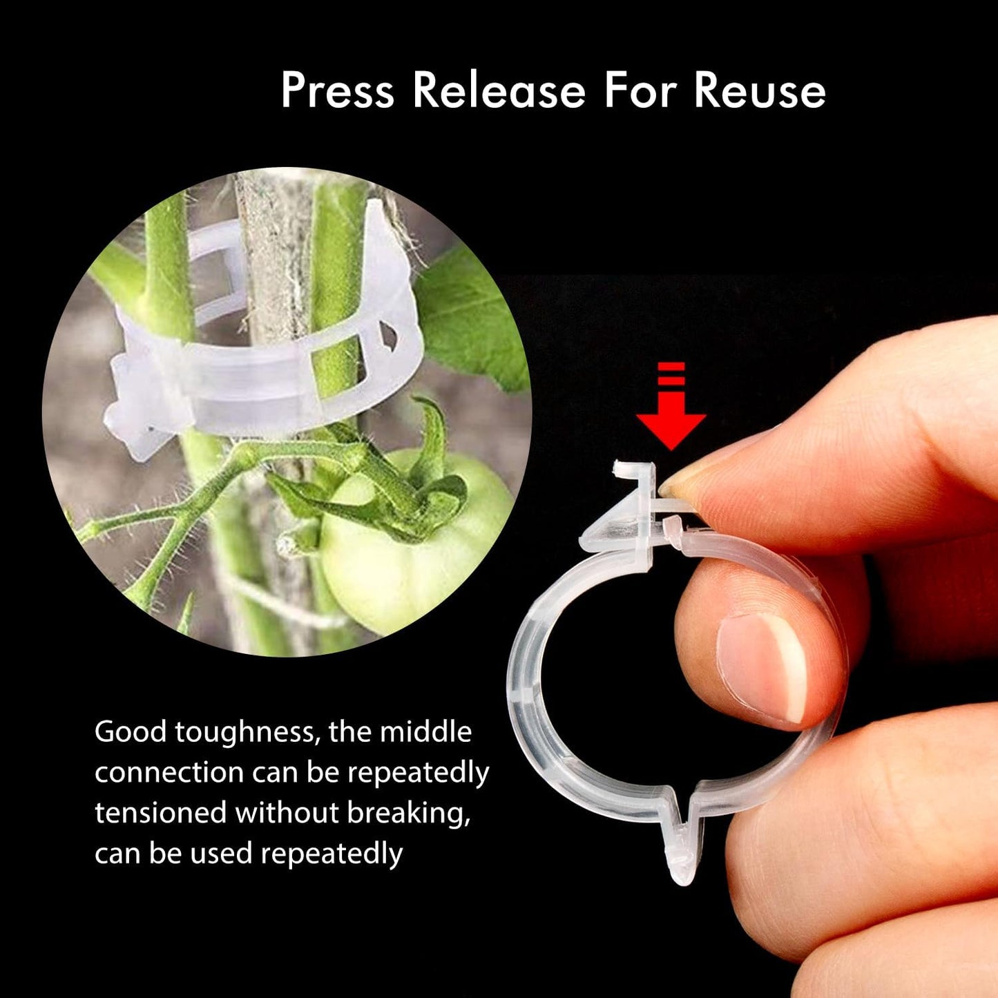 120Pcs Plant Support Clips, Plastic Trellis Plant Support Clips for Support