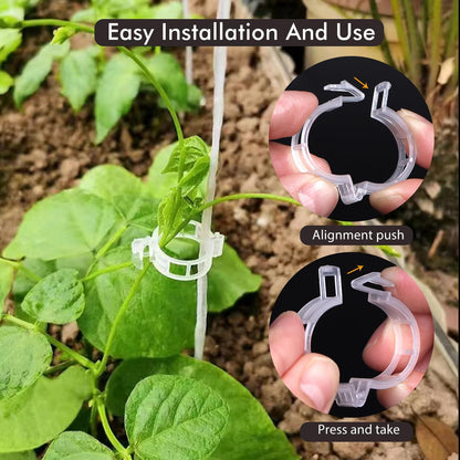 120Pcs Plant Support Clips, Plastic Trellis Plant Support Clips for Support