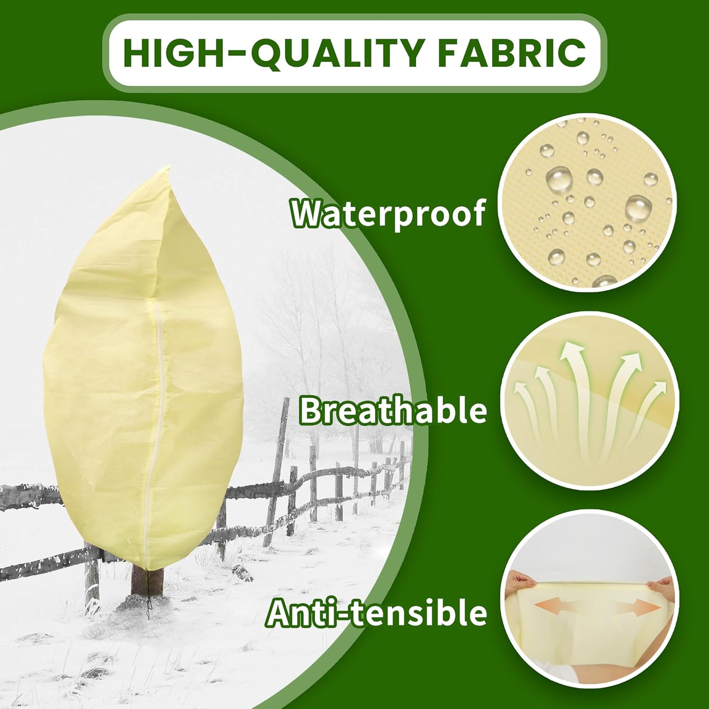 78x41inches Plant Covers Freeze Protection,4 Packs Thickened 2.82oz/yd²Frost Cloth for Outdoor Plants,Winter Tree Covers with Zipper&Drawstring,Plant Blanket for Winter Plant Covers Freeze Protection