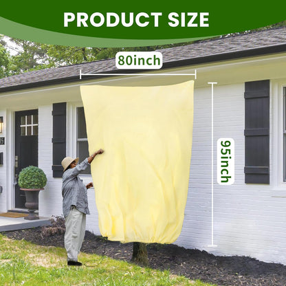 78x41inches Plant Covers Freeze Protection,4 Packs Thickened 2.82oz/yd²Frost Cloth for Outdoor Plants,Winter Tree Covers with Zipper&Drawstring,Plant Blanket for Winter Plant Covers Freeze Protection
