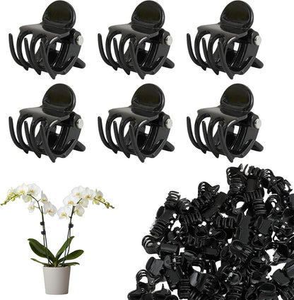 100 Pcs Plant Clips Orchid Plant Clips for Climbing Plants, Plastic Plant Support Clips Green Flower Vine Clips Tomato Trellis Clips for Supporting Vegetables Stems Vines Climbing Plant Grow Upright