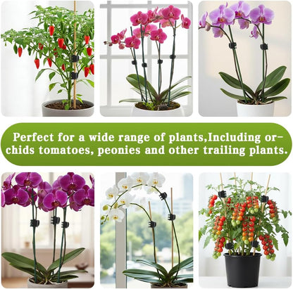 100 Pcs Plant Clips Orchid Plant Clips for Climbing Plants, Plastic Plant Support Clips Green Flower Vine Clips Tomato Trellis Clips for Supporting Vegetables Stems Vines Climbing Plant Grow Upright
