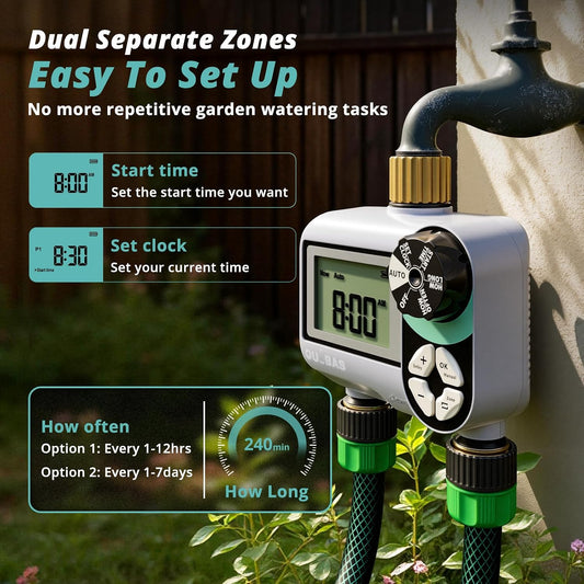 Brass Sprinkler Timer, Programmable Water Hose Timer for Garden Hose