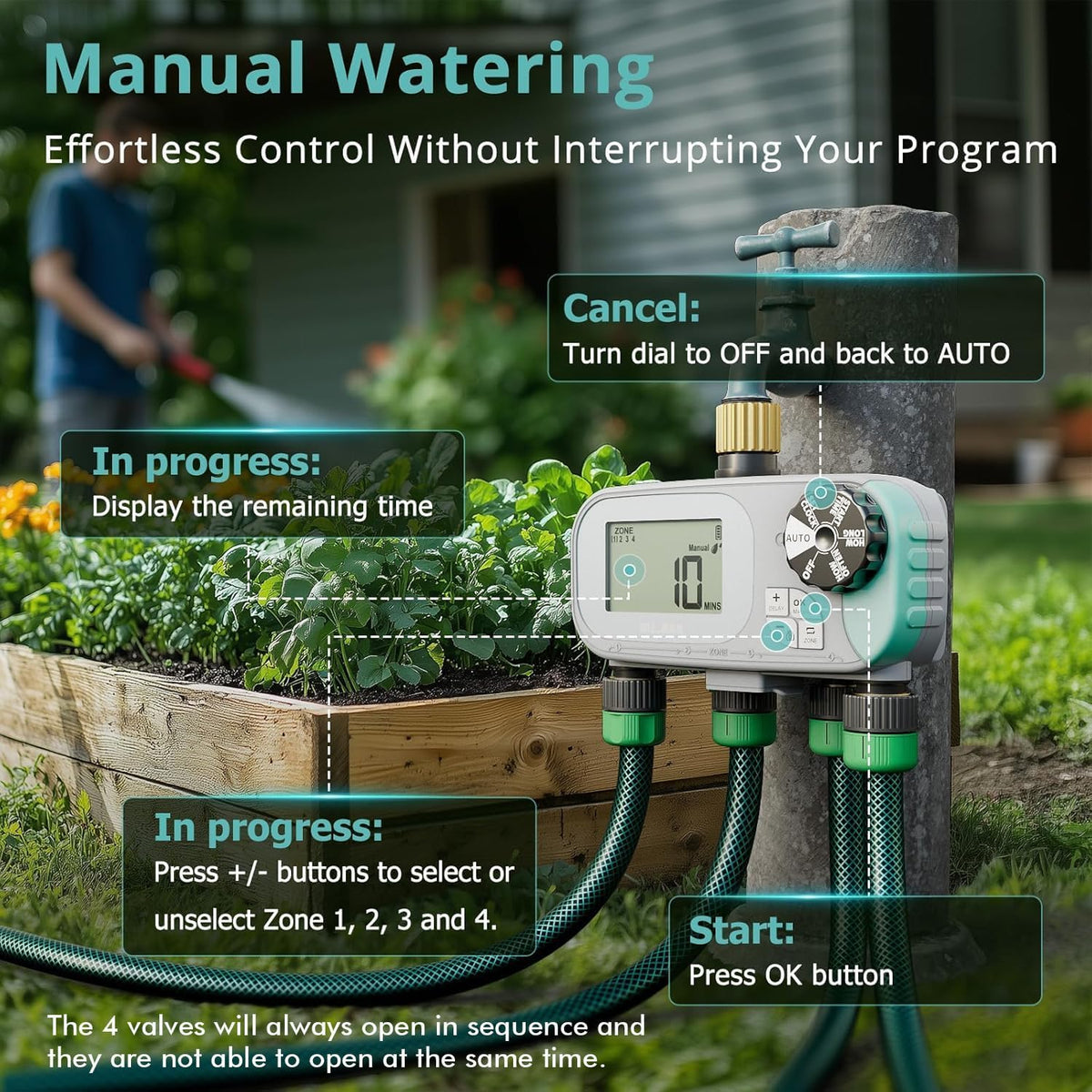 Brass Sprinkler Timer, Programmable Water Hose Timer for Garden Hose
