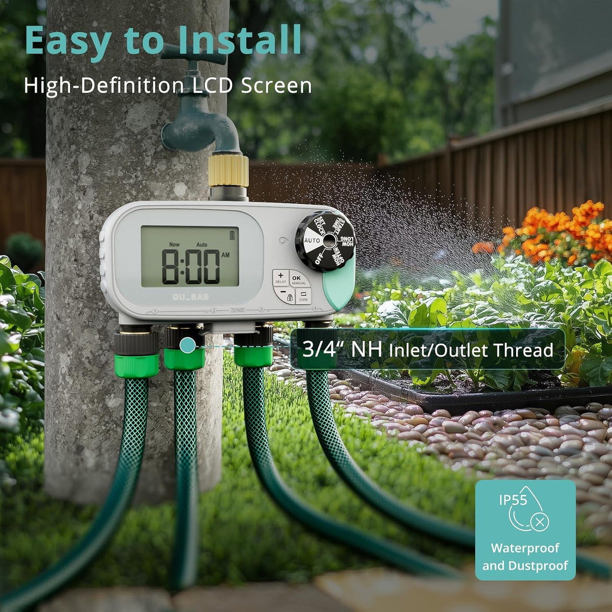 Brass Sprinkler Timer, Programmable Water Hose Timer for Garden Hose