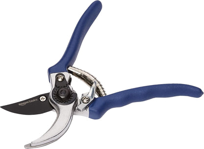 Professional Bypass Pruning Shears, Lightweight Garden Clippers for Cutting Flowers, Trimming Plants, 7-inch Steel Garden Scissors, Blue